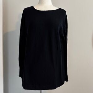 INC International Concepts Black Crew Neck Sweater